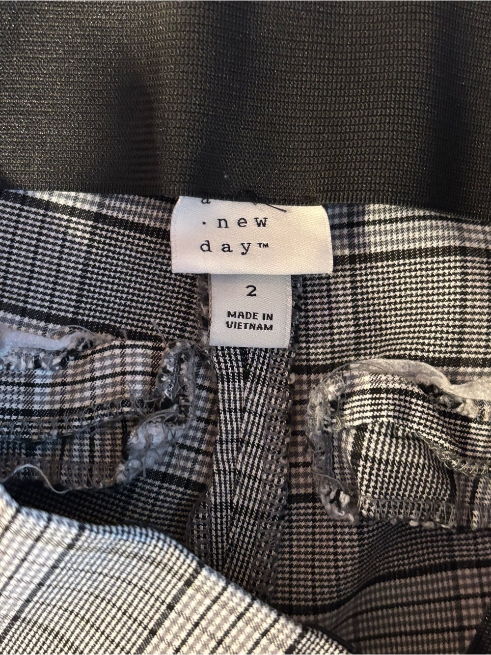 A New Day Plaid High Rise Skinny Ankle Pants Gray Side Zip Stretch Women's 2 - Picture 7 of 8